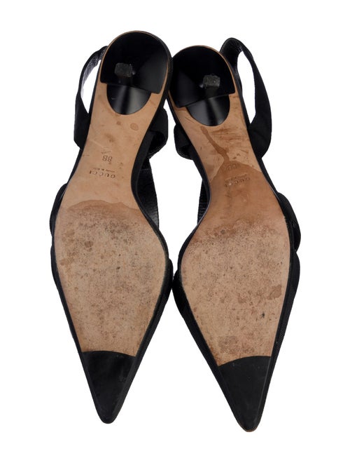 Gucci Canvas Slingback Pumps