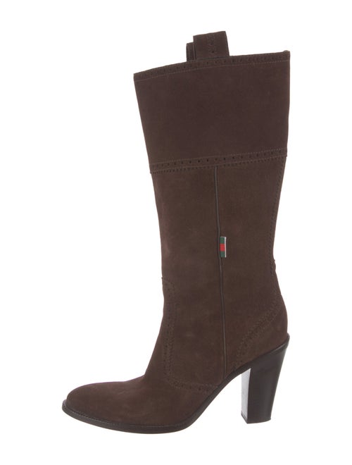 Gucci Web Accent Suede Boots