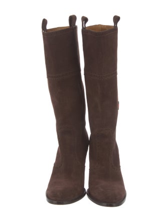 Gucci Web Accent Suede Boots