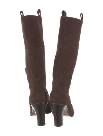 Gucci Web Accent Suede Boots