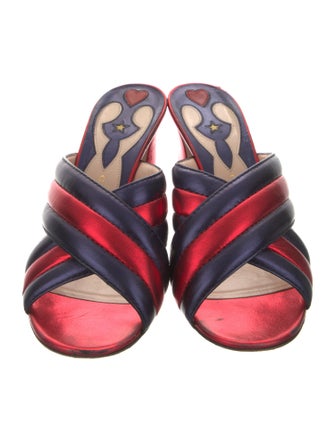 Gucci Sylvie Web Accent Leather Slides