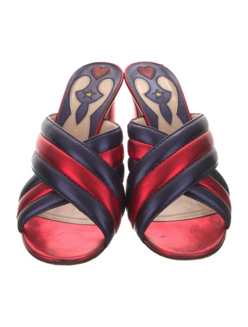 Gucci Sylvie Web Accent Leather Slides