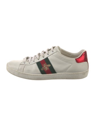 Gucci Web Accent Leather Sneakers