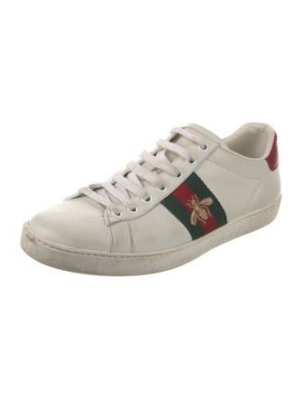 Gucci Web Accent Leather Sneakers