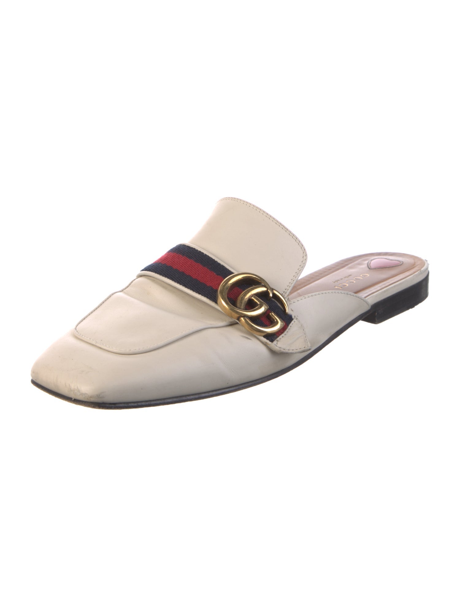 Gucci Double G Logo Leather Mules