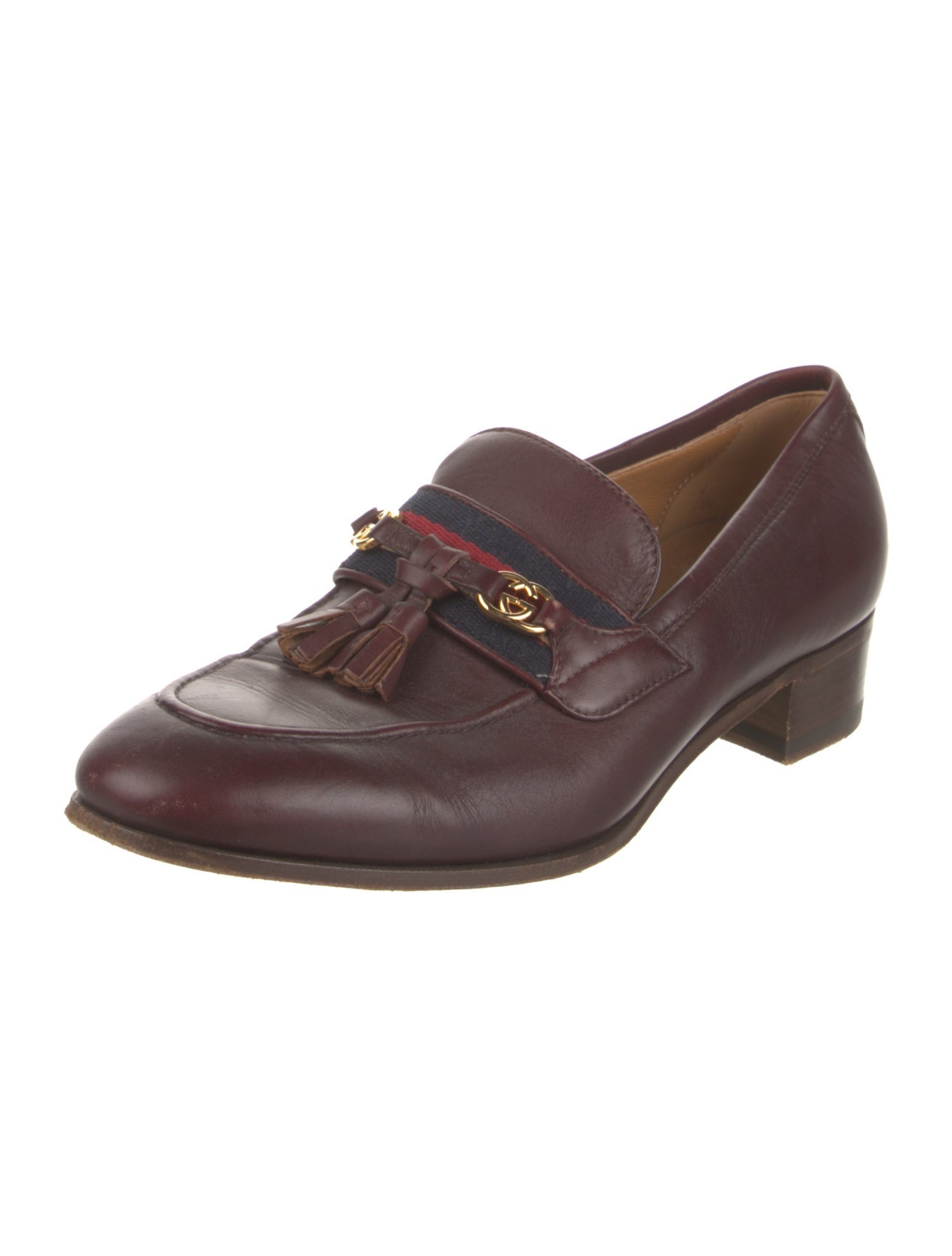 Gucci Interlocking G Logo Leather Loafers