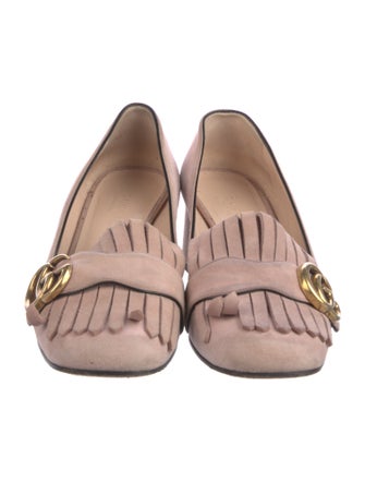 Gucci Double G Logo Suede Pumps