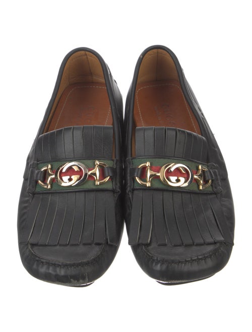 Gucci Web Accent Leather Drivers