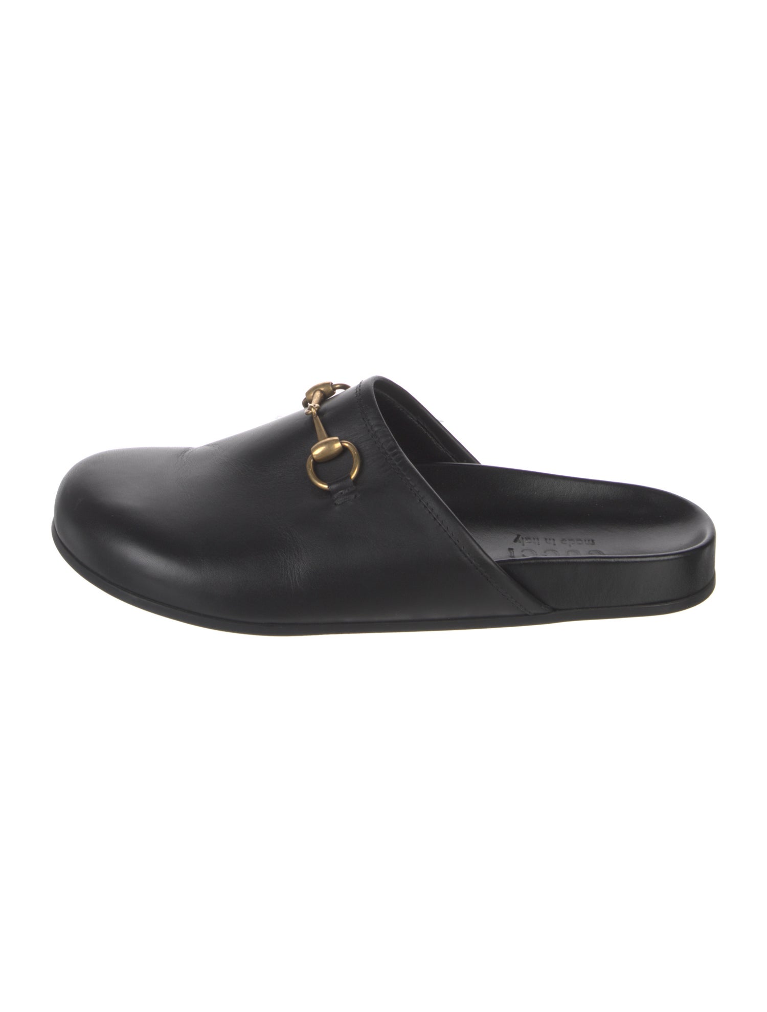 Gucci Horsebit Accent Leather Slippers