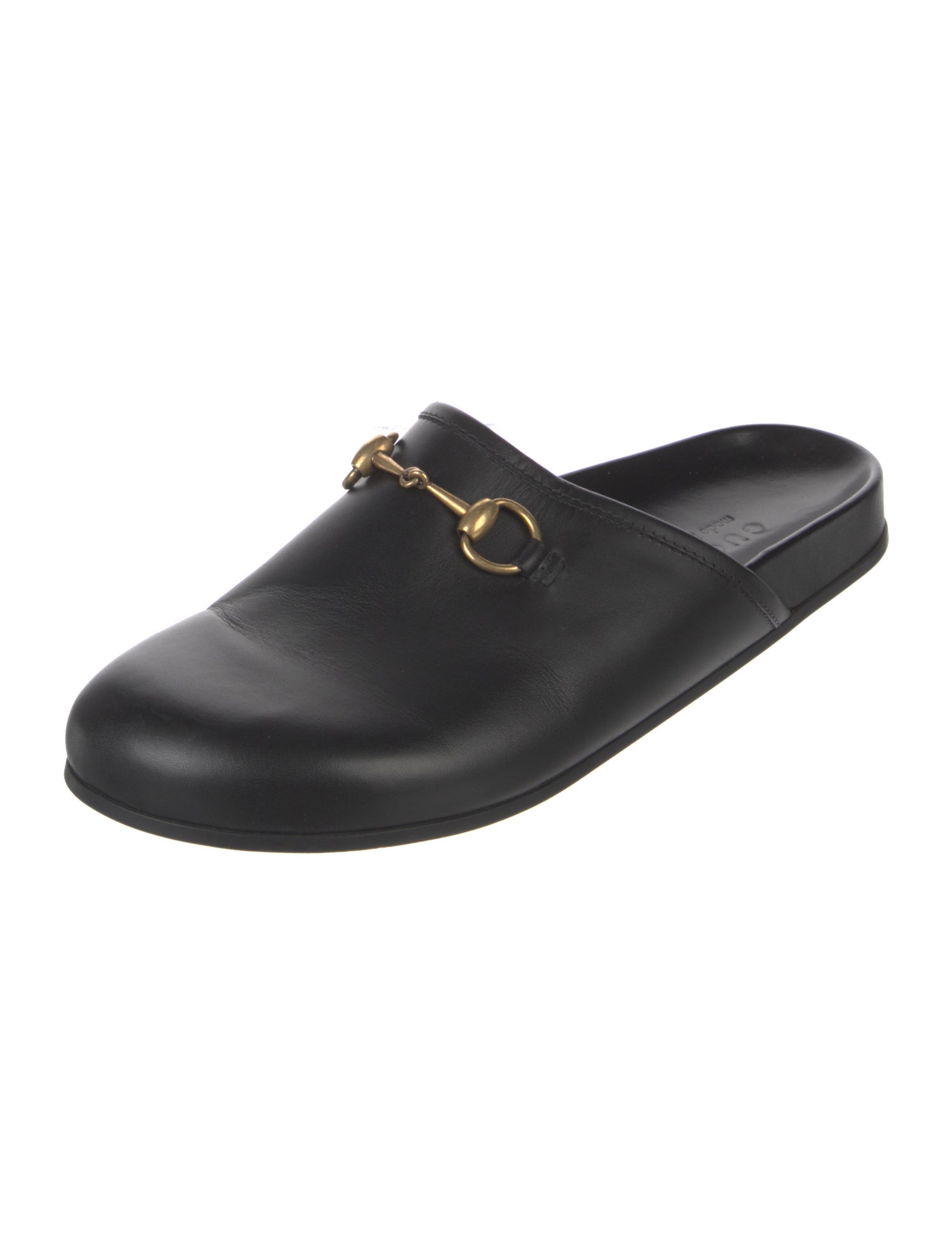 Gucci Horsebit Accent Leather Slippers