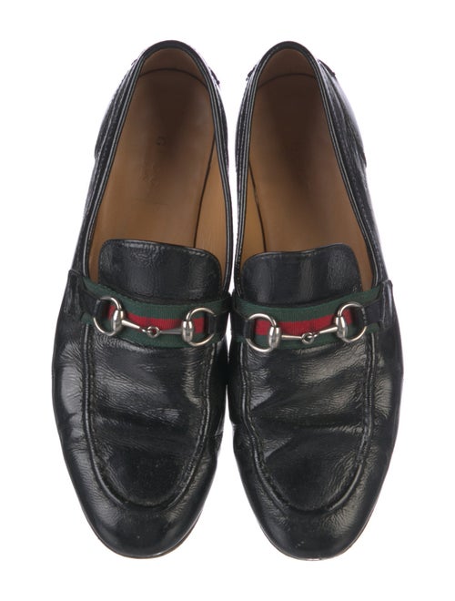 Gucci Web Accent Patent Leather Loafers