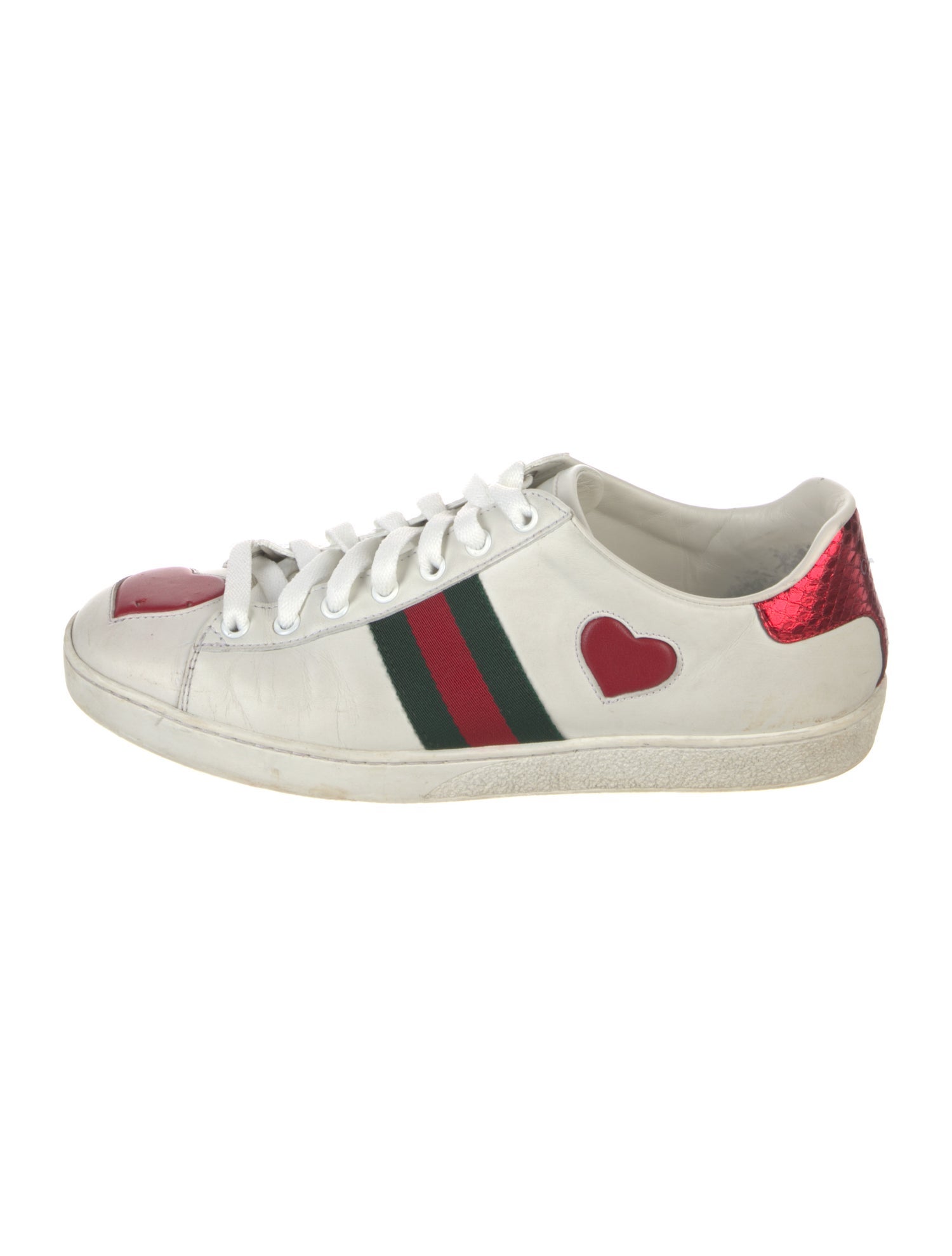 Gucci Web Accent Leather Sneakers