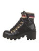 Gucci Sylvie Web Accent Leather Combat Boots