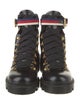 Gucci Sylvie Web Accent Leather Combat Boots