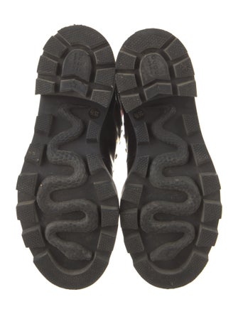 Gucci Sylvie Web Accent Leather Combat Boots