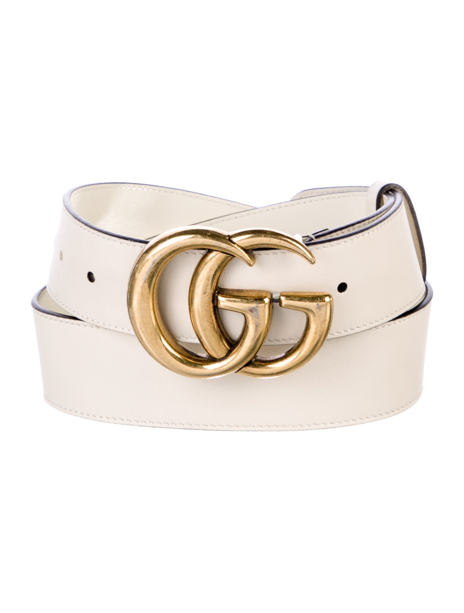 Gucci Double G Logo Leather Belt