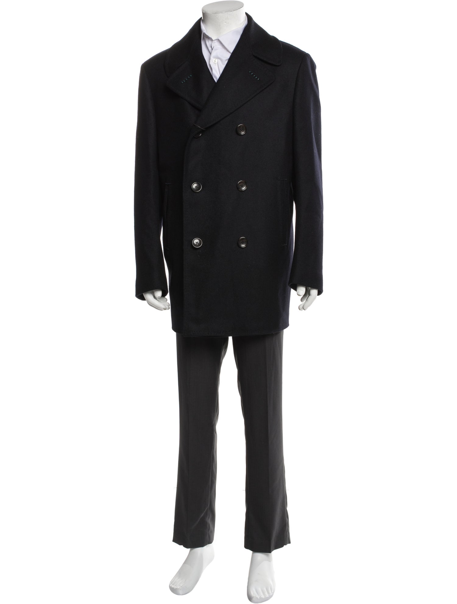 Gucci Web Accent Wool Peacoat