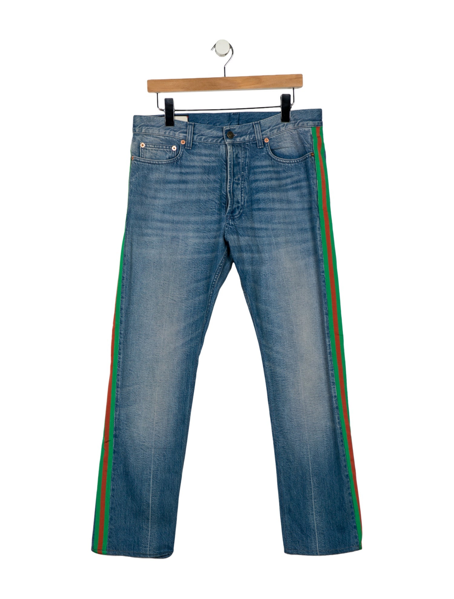 Gucci Web Accent Straight-Leg Jeans