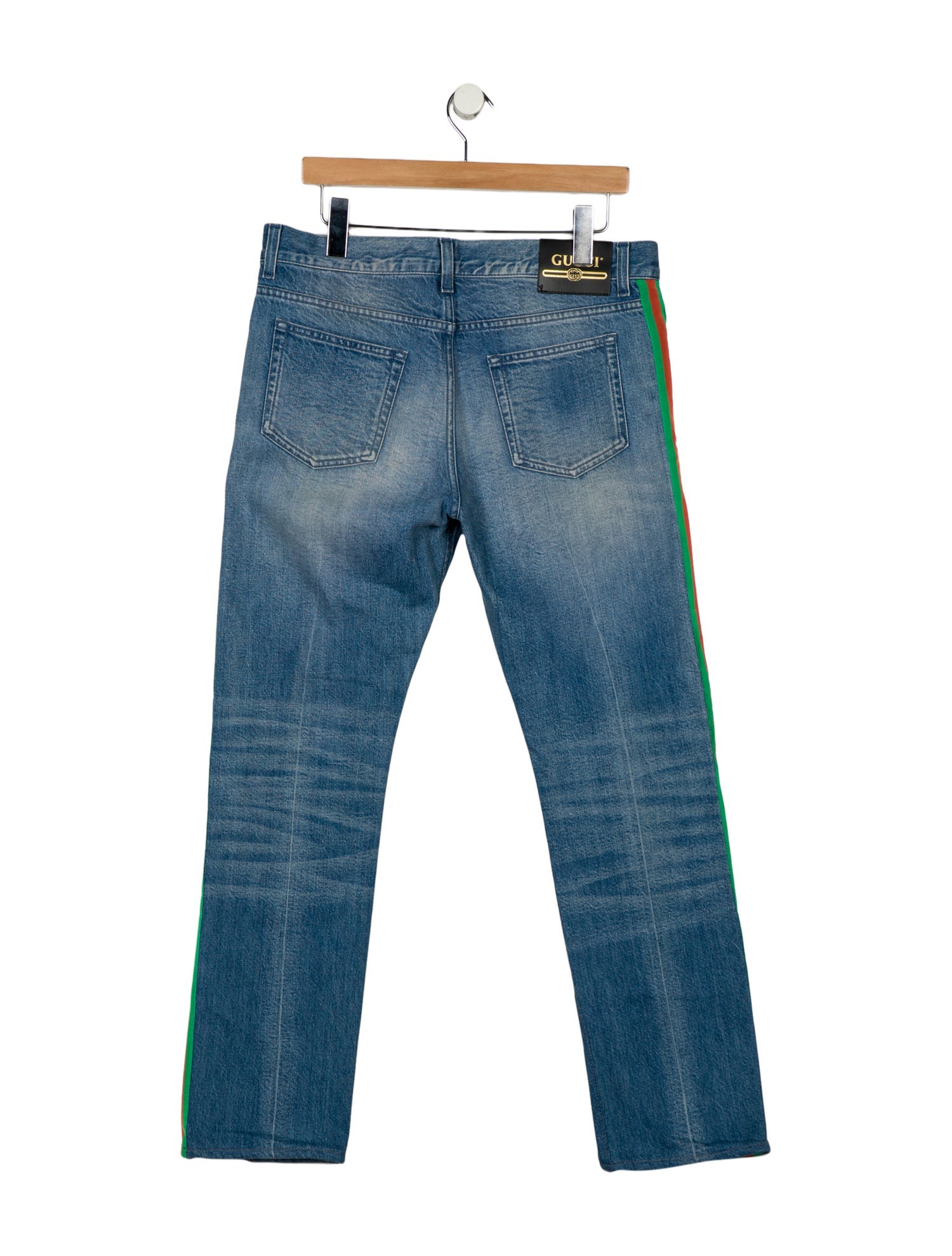Gucci Web Accent Straight-Leg Jeans