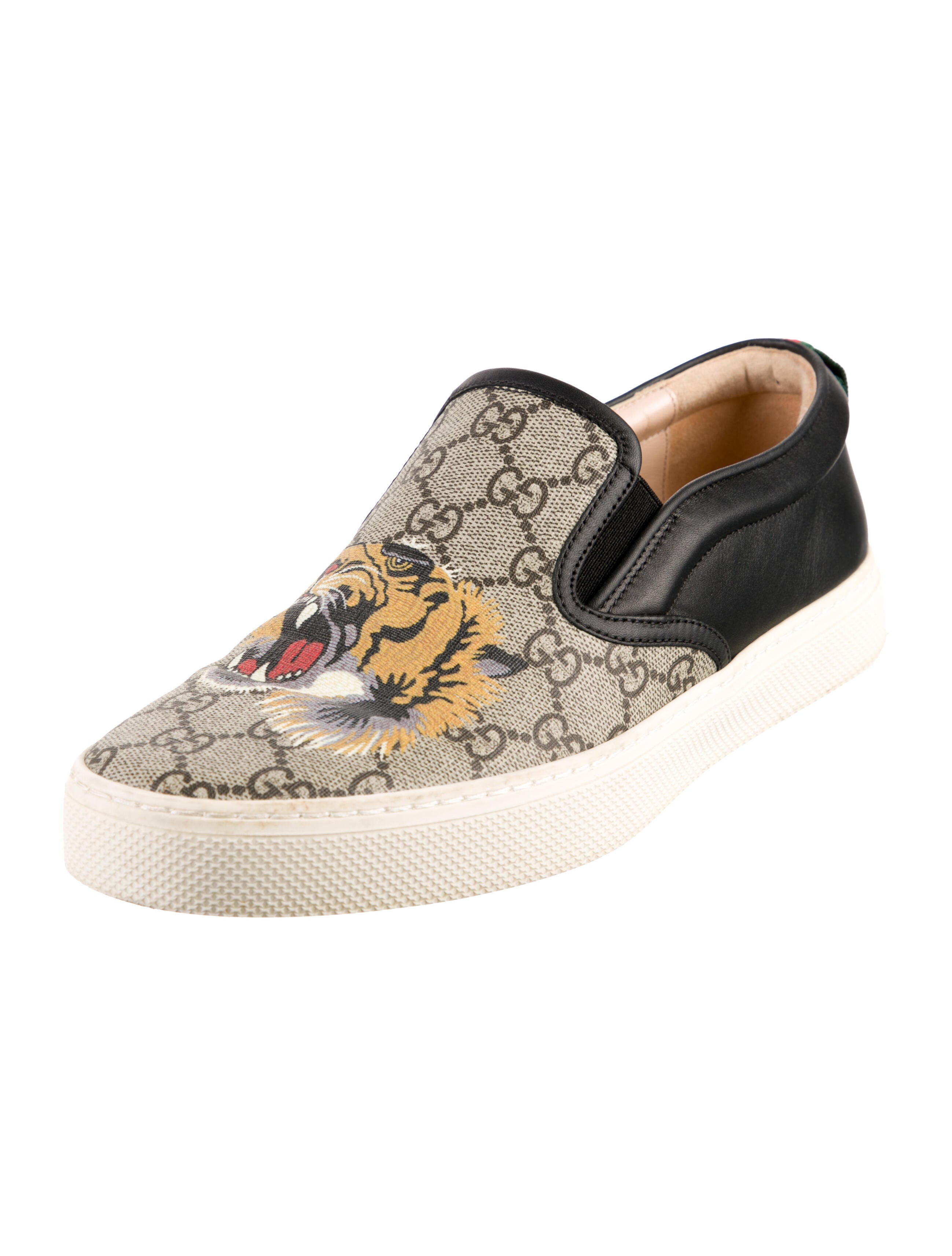 Gucci GG Supreme Leather Trim Embellishment Sneakers