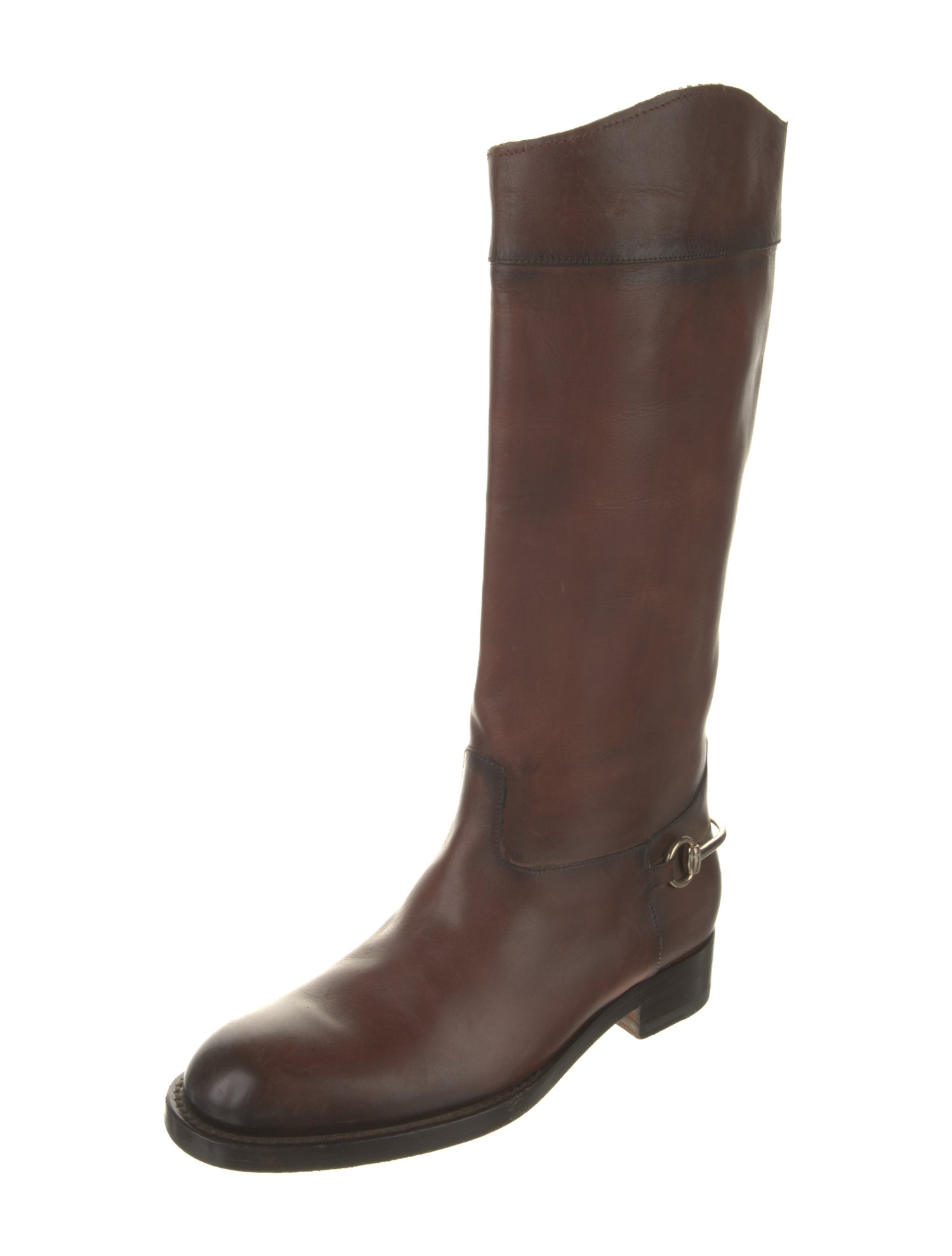 Gucci Horsebit Accent Leather Riding Boots