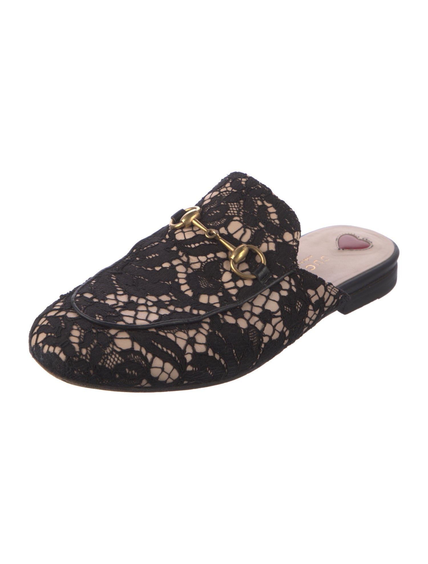 Gucci Horsebit Accent Lace Mules