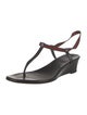 Gucci Web Accent Leather T-Strap Sandals