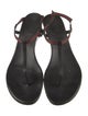Gucci Web Accent Leather T-Strap Sandals