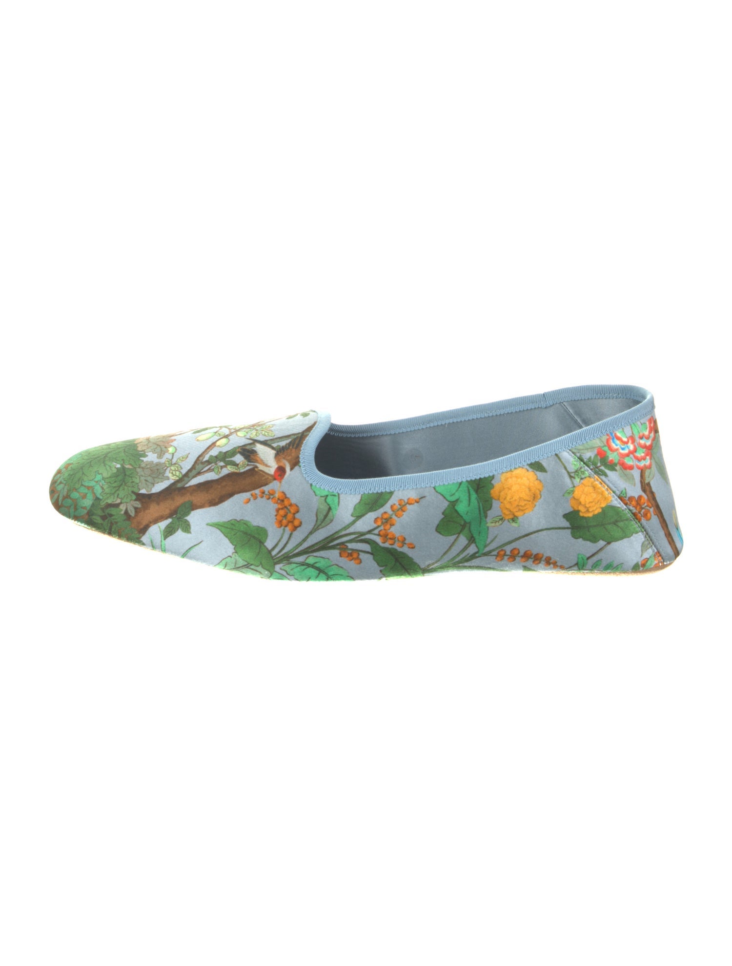Gucci Tian Print Satin Loafers