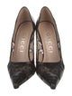 Gucci Leather Lace Pattern Pumps