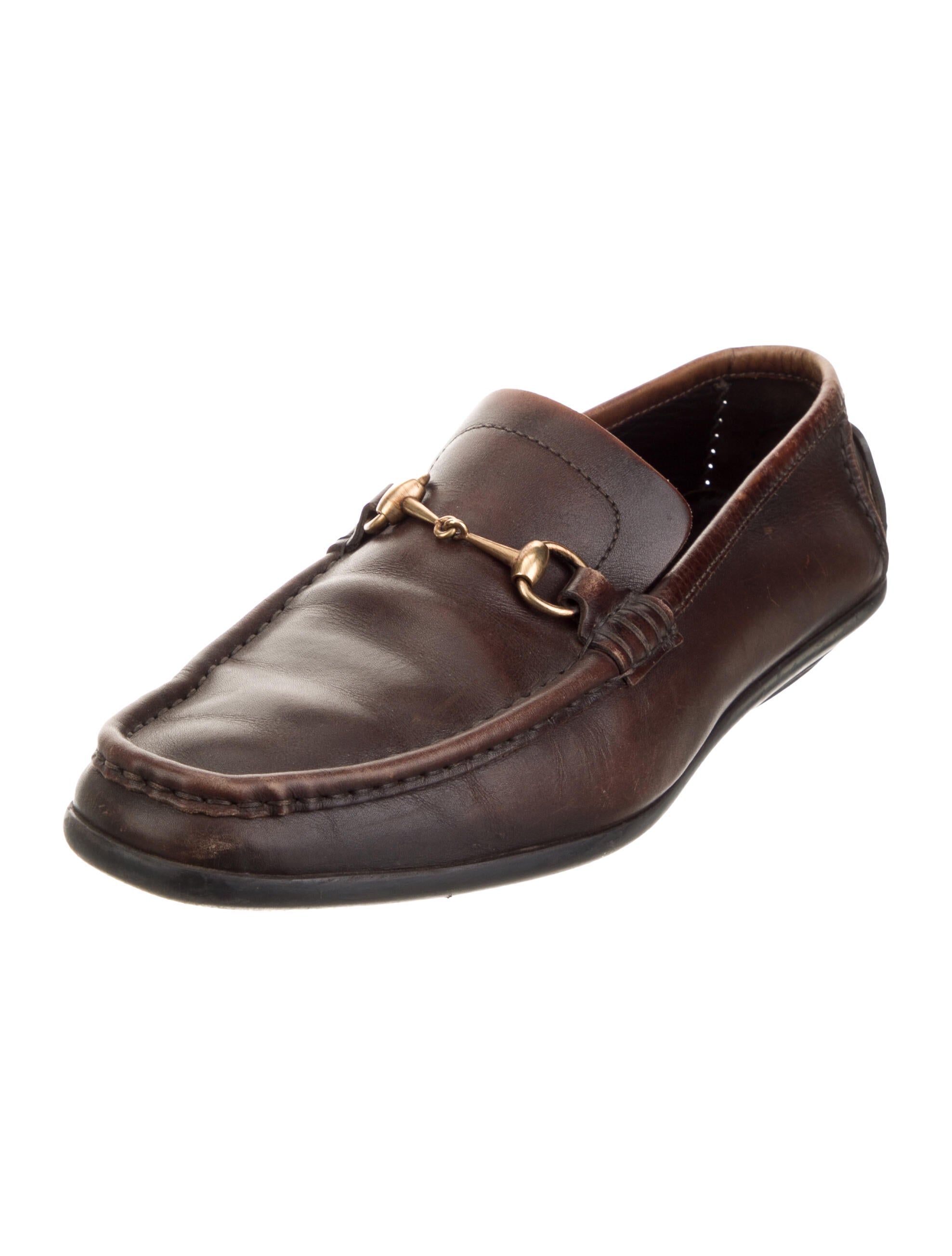 Gucci Horsebit Accent Leather Dress Loafers