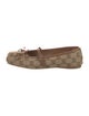 Gucci Horsebit Accent Canvas Ballet Flats