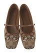 Gucci Horsebit Accent Canvas Ballet Flats