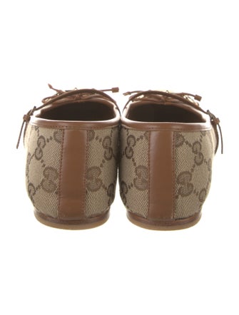 Gucci Horsebit Accent Canvas Ballet Flats