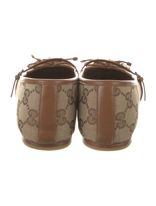 Gucci Horsebit Accent Canvas Ballet Flats