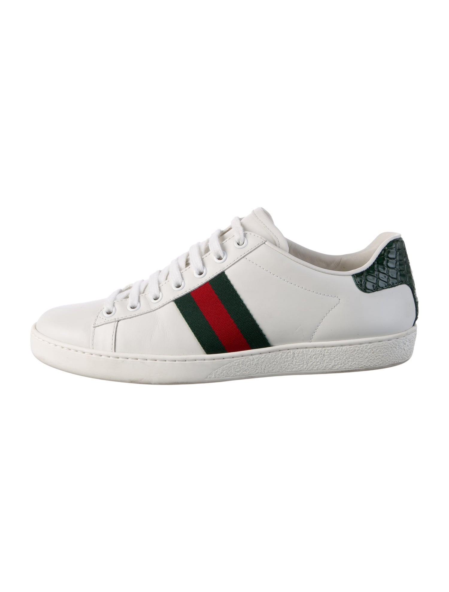 Gucci Web Accent Leather Sneakers