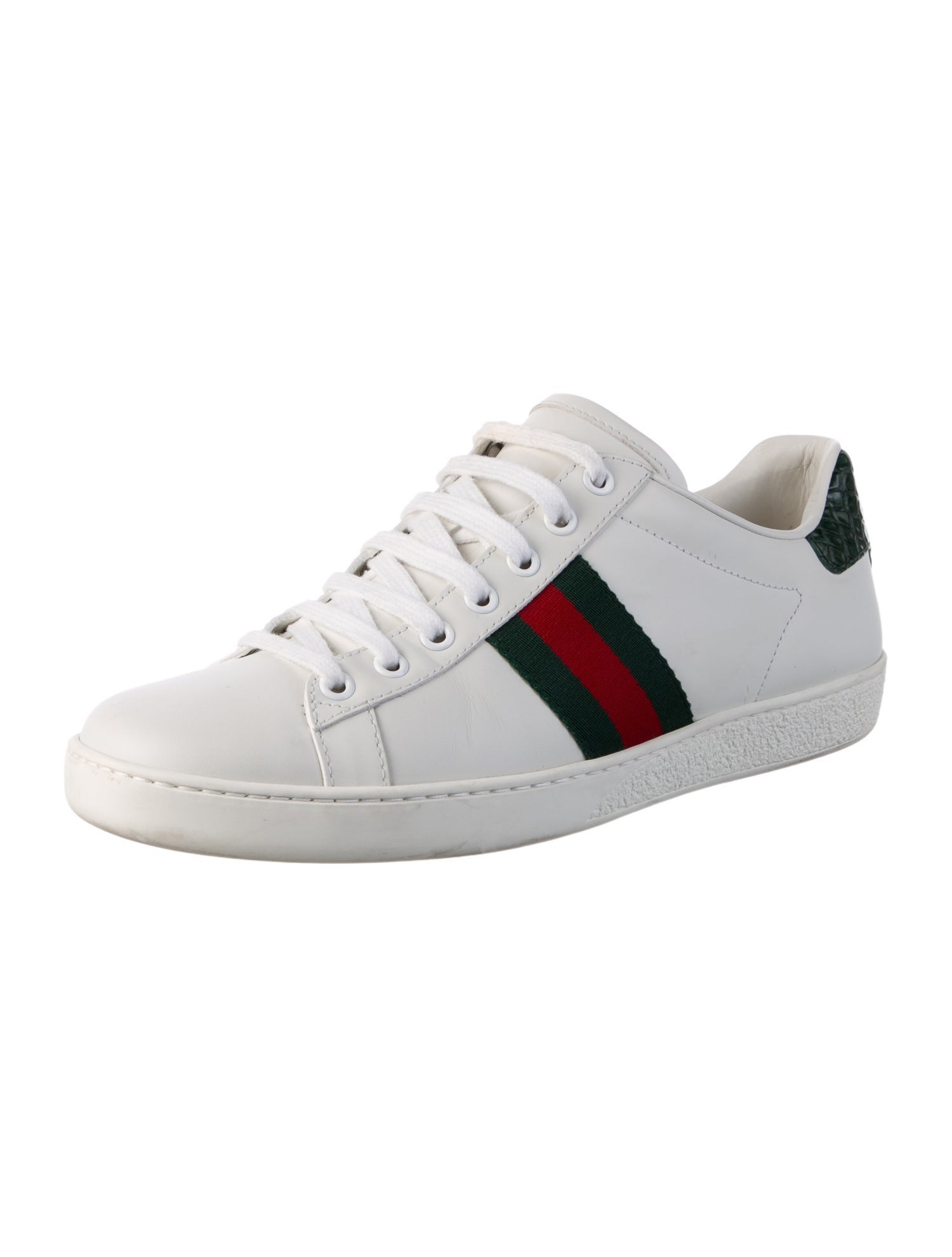 Gucci Web Accent Leather Sneakers