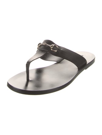 Gucci Horsebit Accent Leather Slides