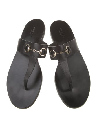 Gucci Horsebit Accent Leather Slides