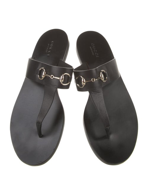 Gucci Horsebit Accent Leather Slides
