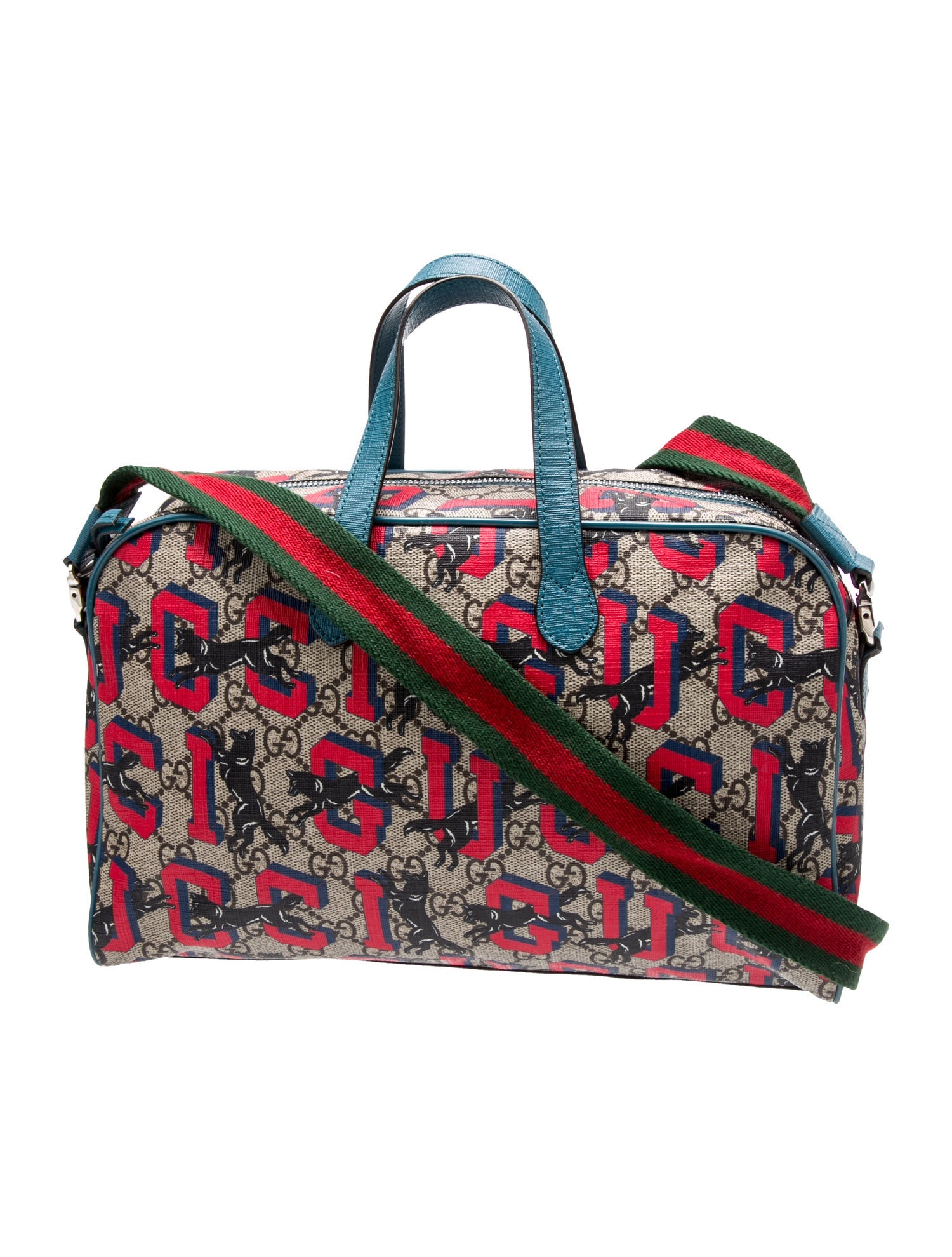 Gucci Childrens' GG Supreme Wolves Bag