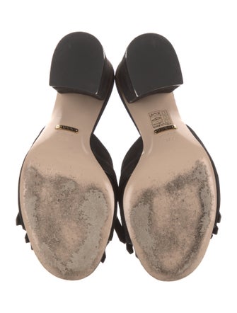 Gucci Double G Logo Suede Slides