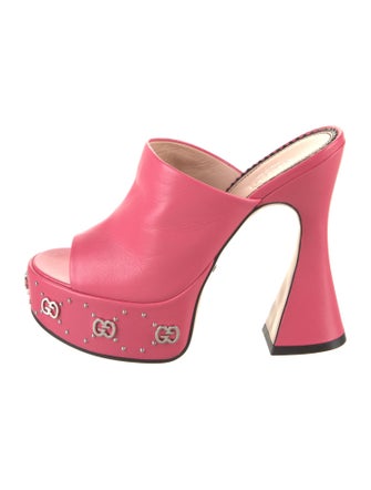 Gucci Leather Studded Accents Slides