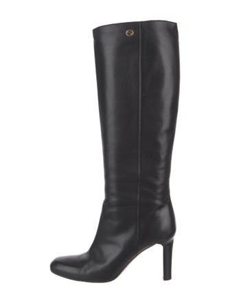 Gucci Interlocking G Logo Leather Boots
