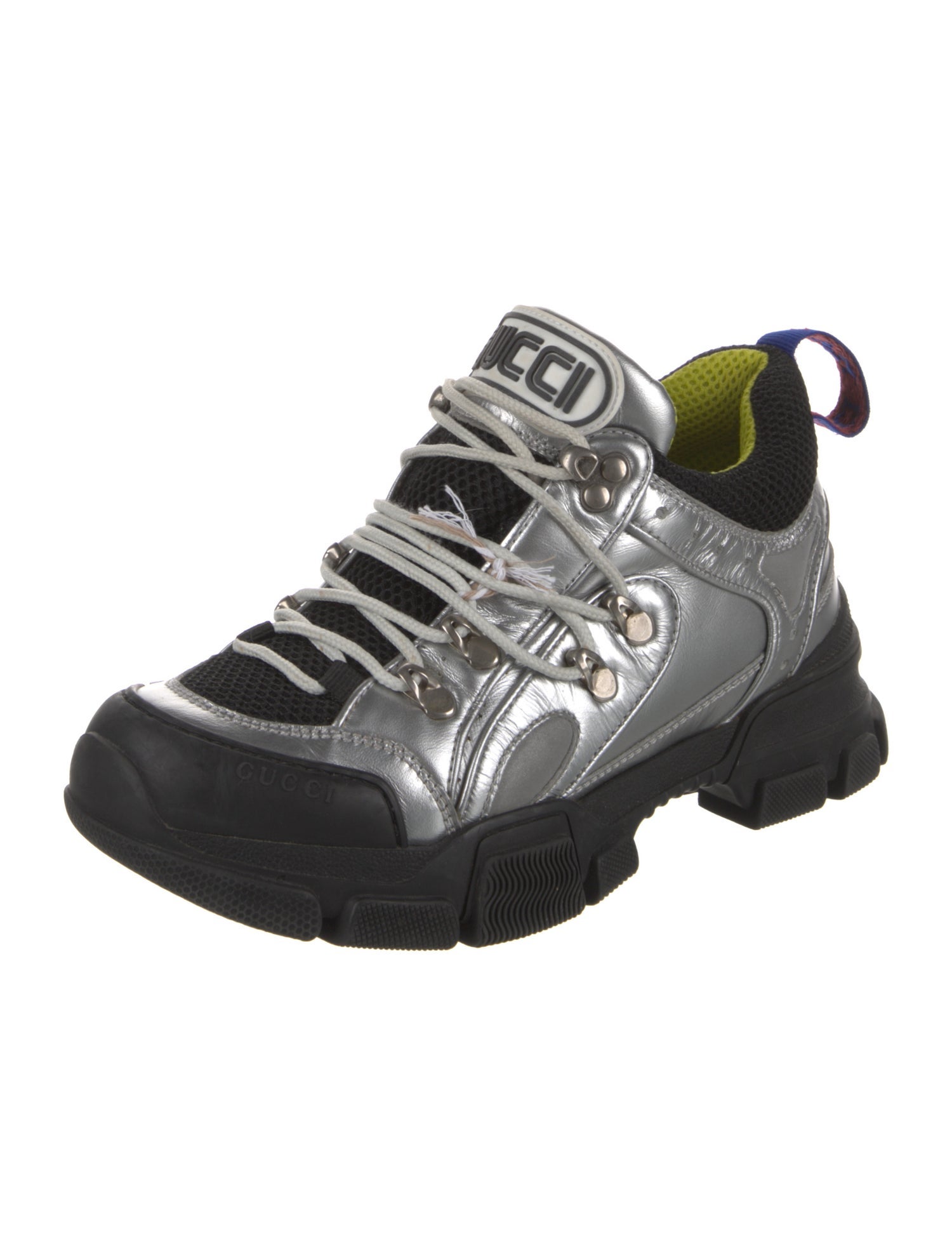 Gucci Leather Colorblock Pattern Chunky Sneakers