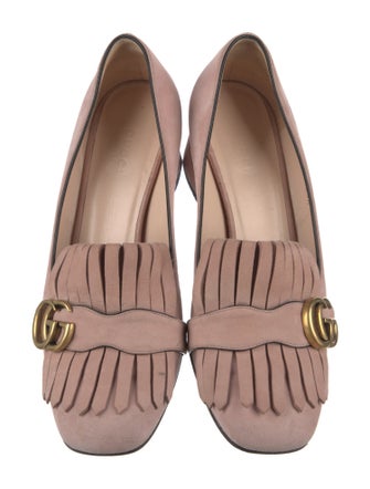 Gucci Double G Logo Suede Pumps
