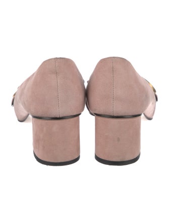 Gucci Double G Logo Suede Pumps
