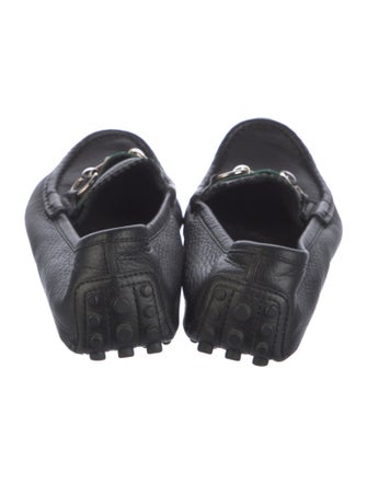 Gucci Web Accent Leather Loafers