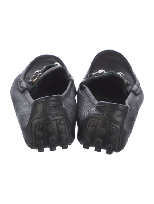 Gucci Web Accent Leather Loafers