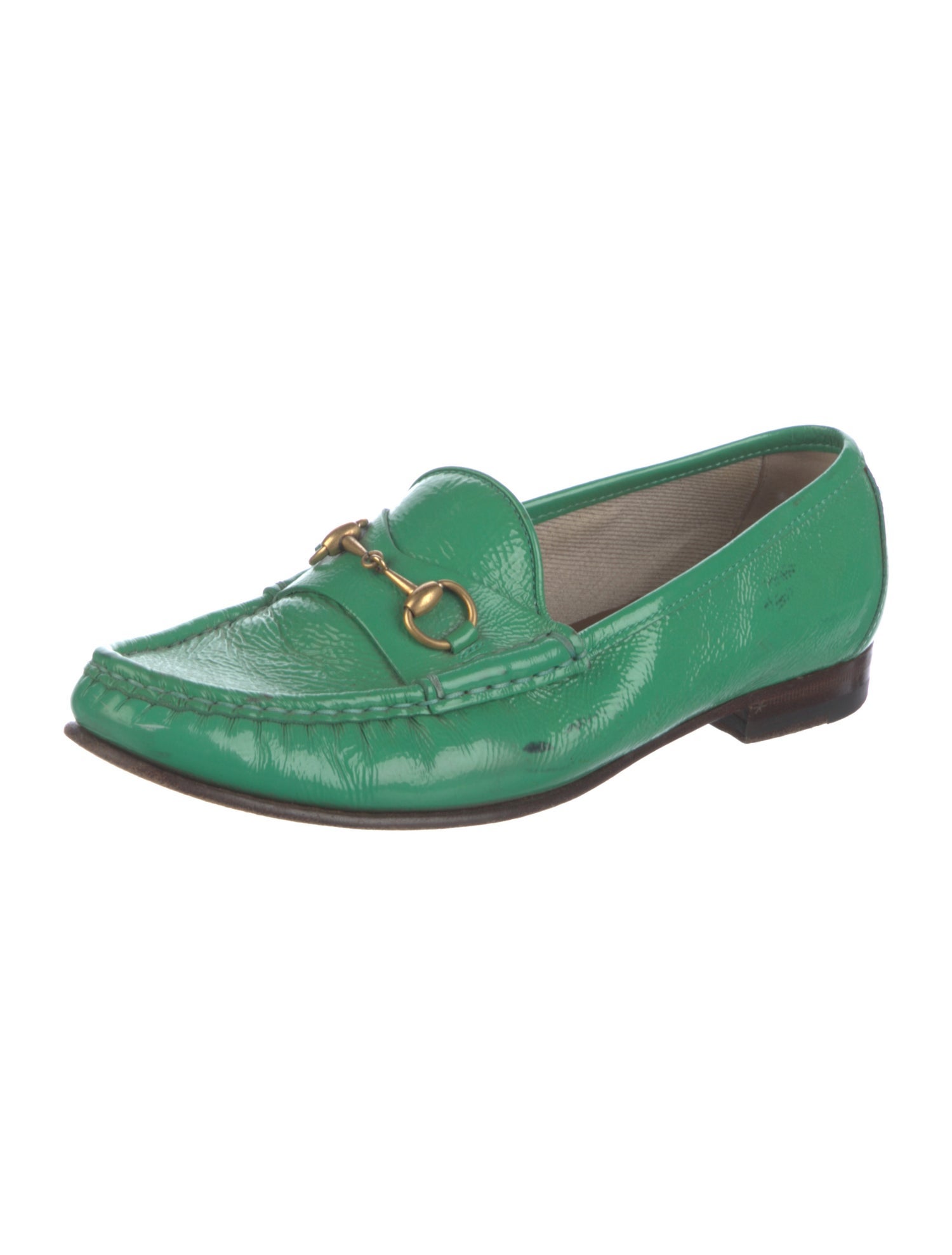 Gucci Horsebit Accent Patent Leather Loafers